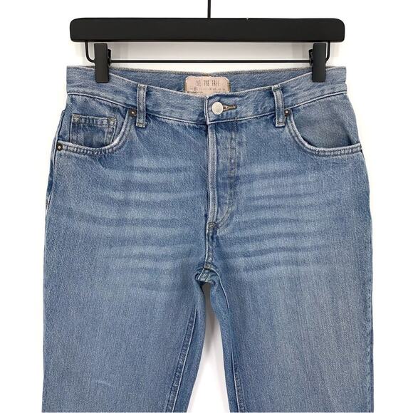 FREE PEOPLE We The Free Maggie Mid Rise Straight Jeans Light Wash 25 - Picture 2 of 12